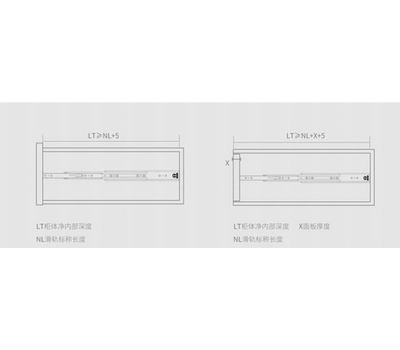 Шариковые направляющие, 350x53x19 мм. Выдвижение 350 мм, нагрузка до 115 кг